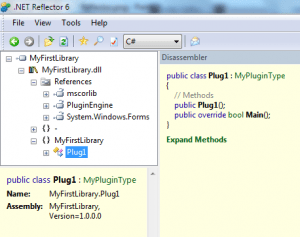 MyFirstPlugin dans Reflector.Net