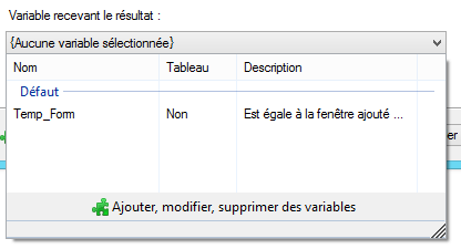 Edition des actions
